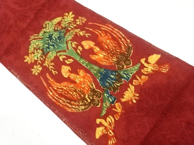 JAPANESE NAGOYA OBI / BIRDS / ARTIST WORK